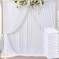 50ft x 8ft Wrinkle Free White Backdrop Curtains by ENJOYYOURPARTY