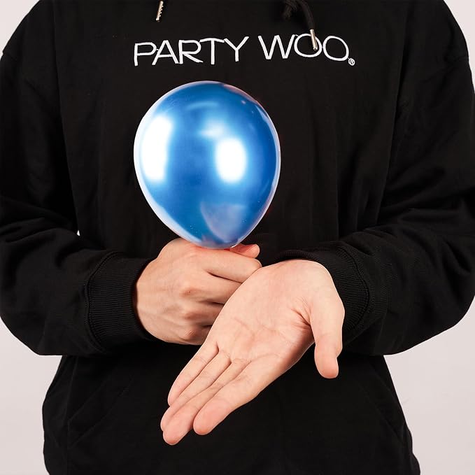 PartyWoo Metallic Blue Balloons 50pcs Chrome Blue Color 5 Inch | Balloons - Image 2