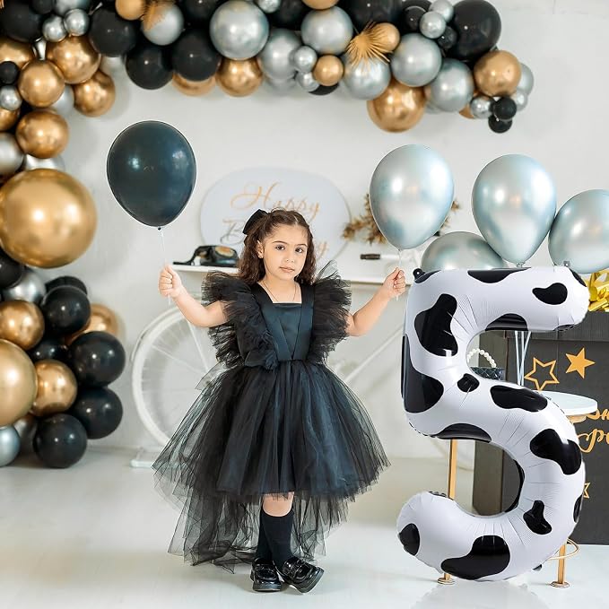 Cow Print Number Balloons 5 for Kids, 40 Inch Foil Large Number 5 Self - Image 6
