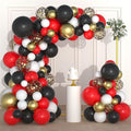Red White Gold Black Balloon Garland Arch by PASOCON