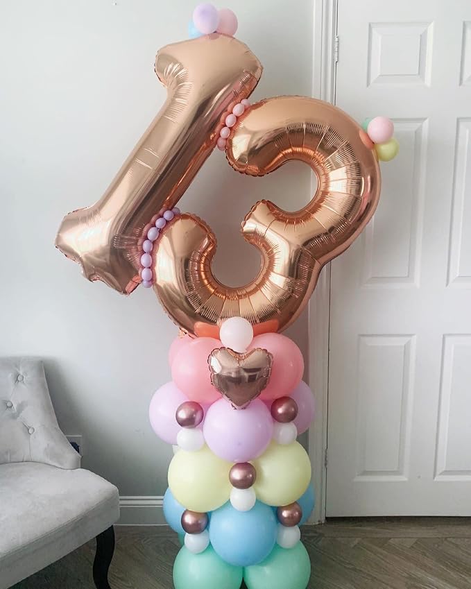 40 Inch Rose Gold 13 Number Balloons Giant Jumbo Huge 13 or 31 Foil Mylar - Image 6