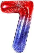 40 Inch Red Blue Number 7 Balloon by Vuzvuv
