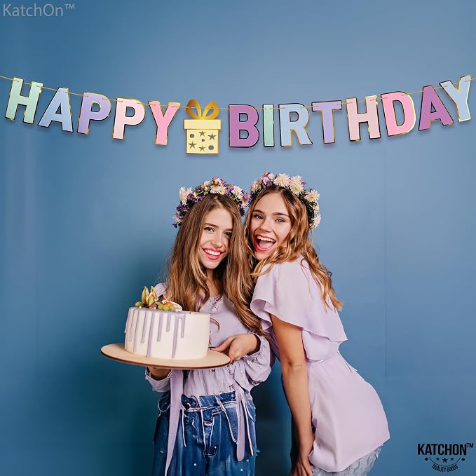 KatchOn Pastel Happy Birthday Banner - Image 8