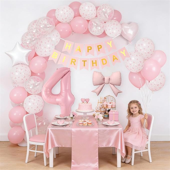 4th Pink Bow Birthday Decorations - Image 5