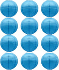 Sky Blue Paper Lanterns Decorative Round Shape Lanterns by BARTHEW