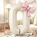 40 Inch Cream Number Balloons 0-9 by KYGNE