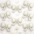 8Pcs White Bow Foil Balloons, 21Inch Cream White Bow Shaped Balloons by Hapmori