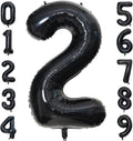 40 Inch Black Number Balloon 2, Large Number Foil Balloons Mylar by PatiCool