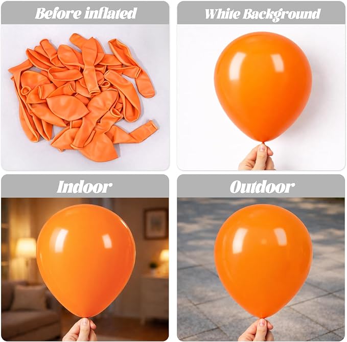 Voircoloria 130pcs Orange Balloons Garland Arch Kit, 18 12 10 5 Inch | - Image 3