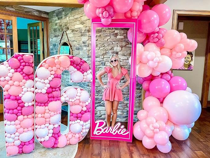 Pink Balloon Garland Arch Kit, Kelfara 109Pcs Hot Pink Latex Pastel Pink Balloon - Image 3