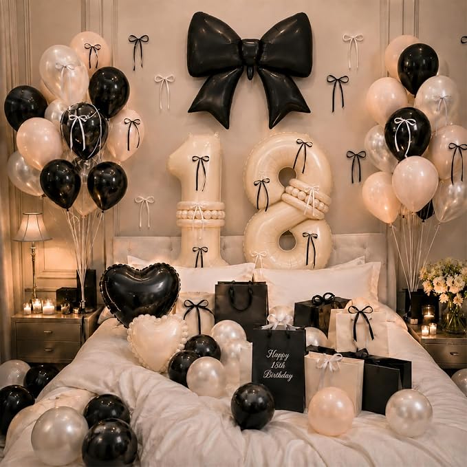 Beige Balloon Number 18 for 18th Birthday Decorations Girls, Double Stuff Pearl - Image 7