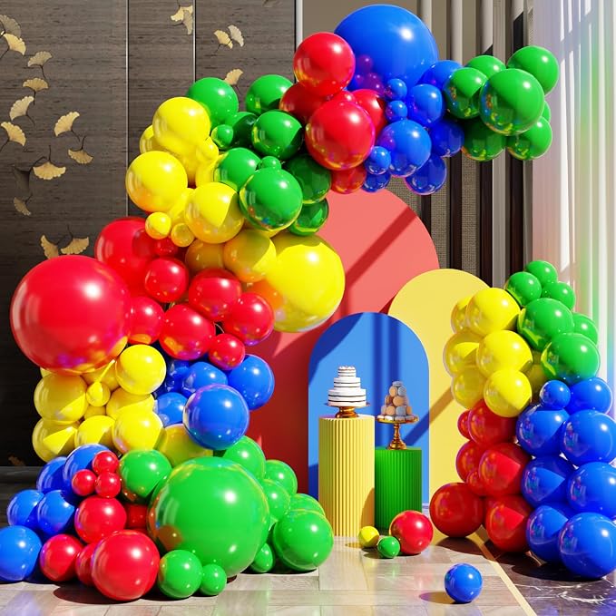 Red Yellow Blue Green Balloons Arch Kit by NOTHOME
