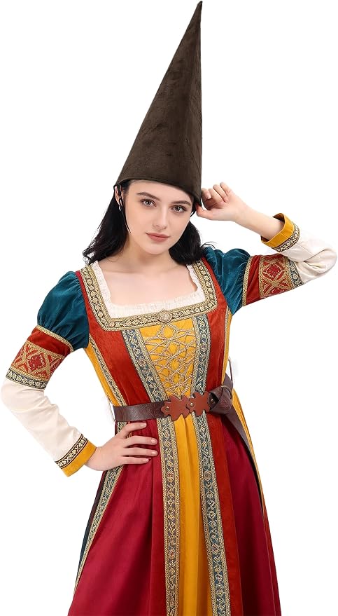 Medieval Pointed Cone Hat Renaissance Dwarf Elf Headwear - Image 4