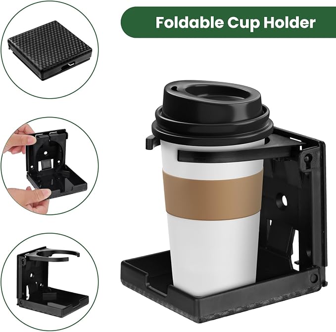2pcs Wall Cup Holder, Boat Cup Holder, Diamond Embossed Texture | Folding Cup - Image 3