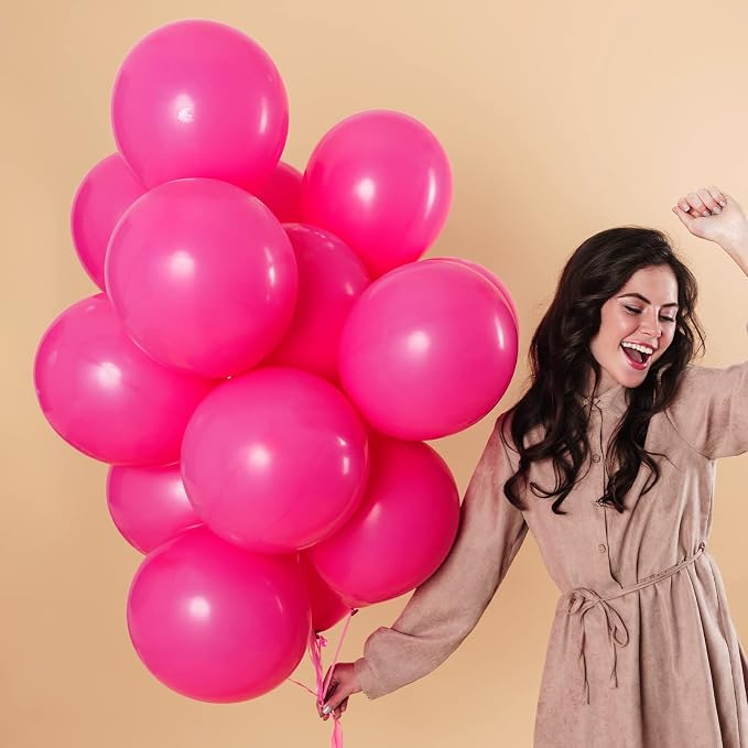 RUBFAC Hot Pink Balloons Different Sizes 105pcs 5/10/12/18 Inch - Image 4