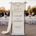 Personalized Fabric Wedding Welcome Sign, Cotton Linen Banner by Unknown