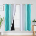 Teal and Greyish White Blackout Curtains & Drapes by ESTELARTEXTILER