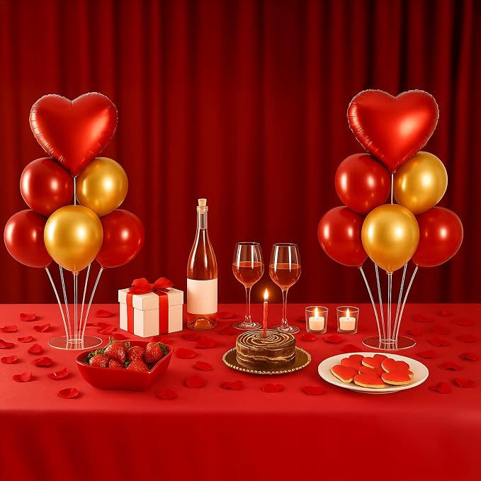 6pcs Heart-Shaped Balloon Stands Kit Table Centerpiece Table Decorations - Image 2