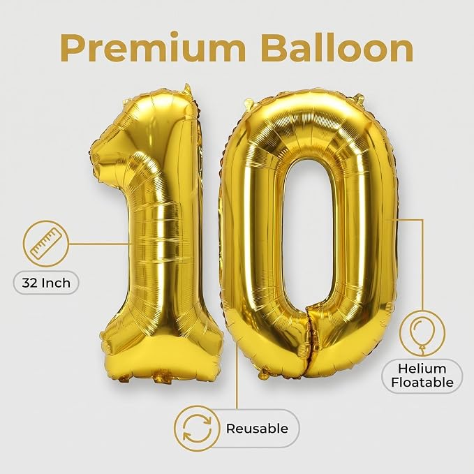 Number 10 Balloon Foil Mylar Balloons - Image 5