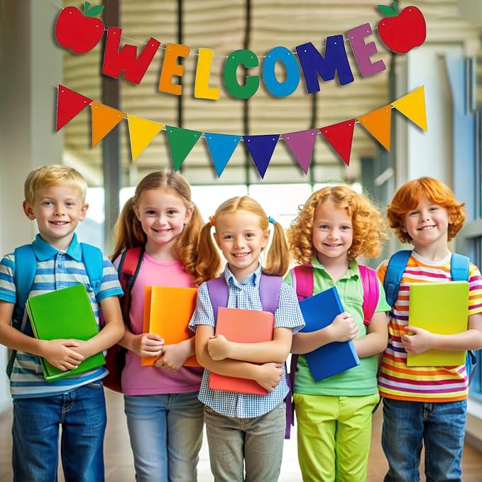 Welcome Banner Colorful Back to School Decorations Felt First Day of School - Image 5