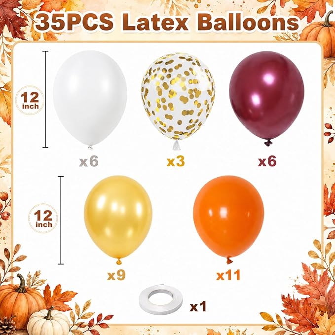 Fall Balloon, 12Inch Burnt Orange Brown Balloon - Image 2