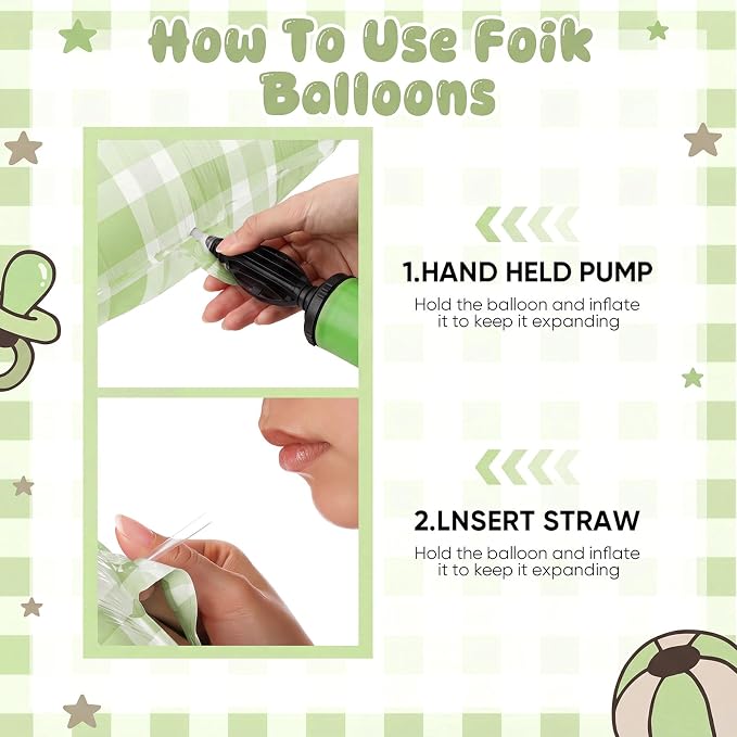 Jenaai 40 Inch Gingham 1st Balloon Large Number 1 Plaid Balloons - Image 3