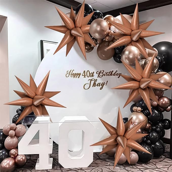 72 PCS Chocolate Color Star Balloons, Big 26 Inch Foil Balloons Explosion - Image 5