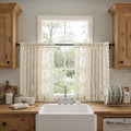 Kotile Beige Lace Curtains for Bedroom Rustic Floral 52 x 54 Inch, 2 Panels | by Kotile+Curtains