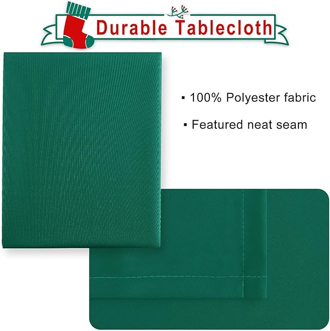 Hiasan Emerald Green Tablecloth for Rectangle Tables - Waterproof Washable Oblong Table Cloth for Dining Kitchen and Outdoor Use, 70 x 108 Inch