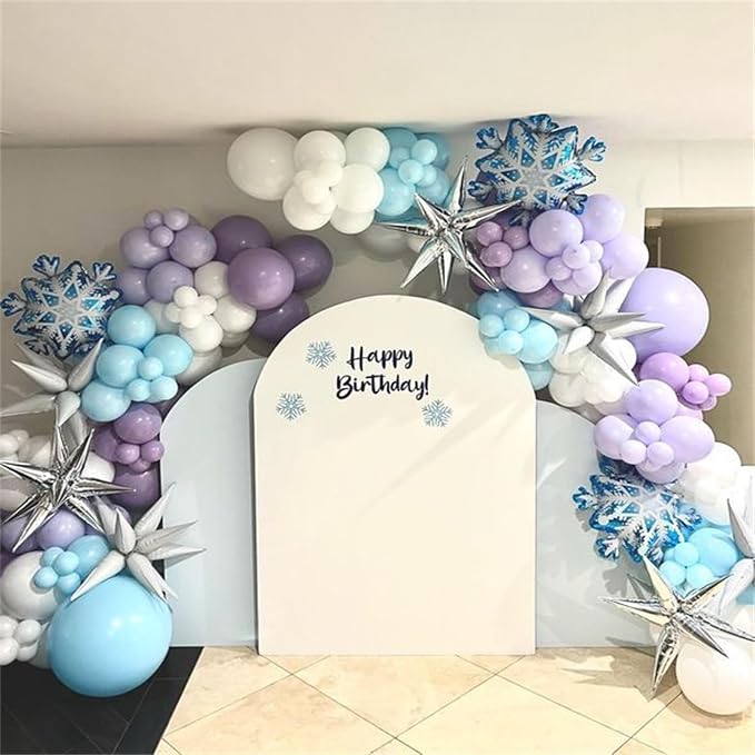 Winter Wonderland Balloon Arch Garland Kit, Baby Blue Purple Balloons - Image 4