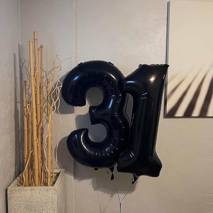Black Number 8 Balloon 40 Inch, 8th Birthday Party Decorations Men Women | Foil - Image 3