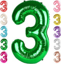 Number 3 Balloon Birthday Decorations, 40In Dark Green Balloons by Mluchee