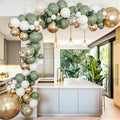 PartyWoo Sage Green Balloon Arch Kit 152pcs Different Sizes 18 12 10 5 Inch | by PartyWoo