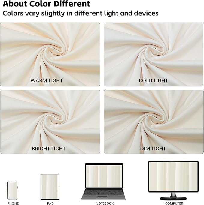 20x10ft Wrinkle Free Ivory Backdrop Curtain - Image 7