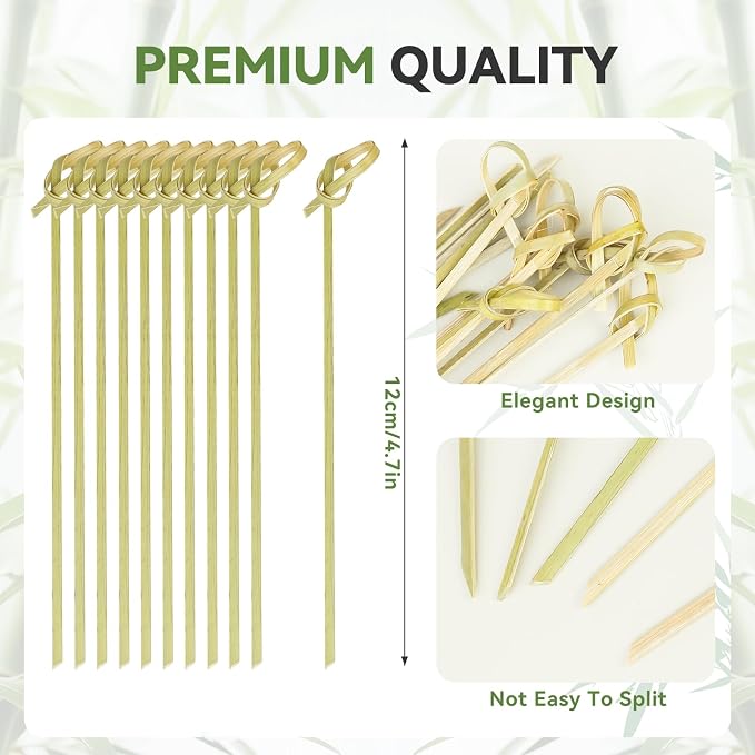200PCS Cocktail Picks Bamboo Skewers - Image 2