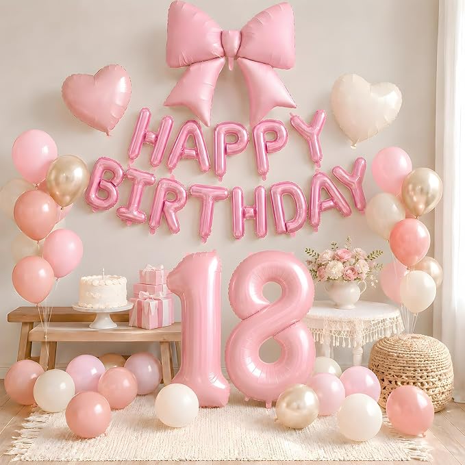 Dusty Pink Number 18 Balloon, 18th Birthday Decorations - Image 5