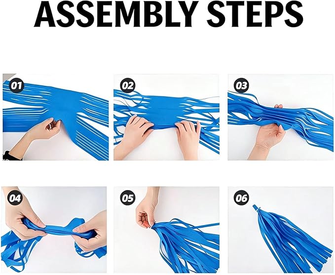 Blue Gradient Tissue Paper Tassels 30pcs, Adding Festive Whimsy to Any - Image 5