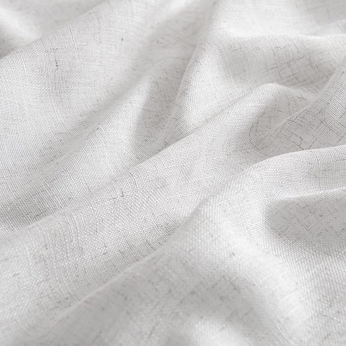 MIULEE Bleached Linen Kitchen Curtains 36 Inch Length 2 Panels Farmhouse | - Image 6