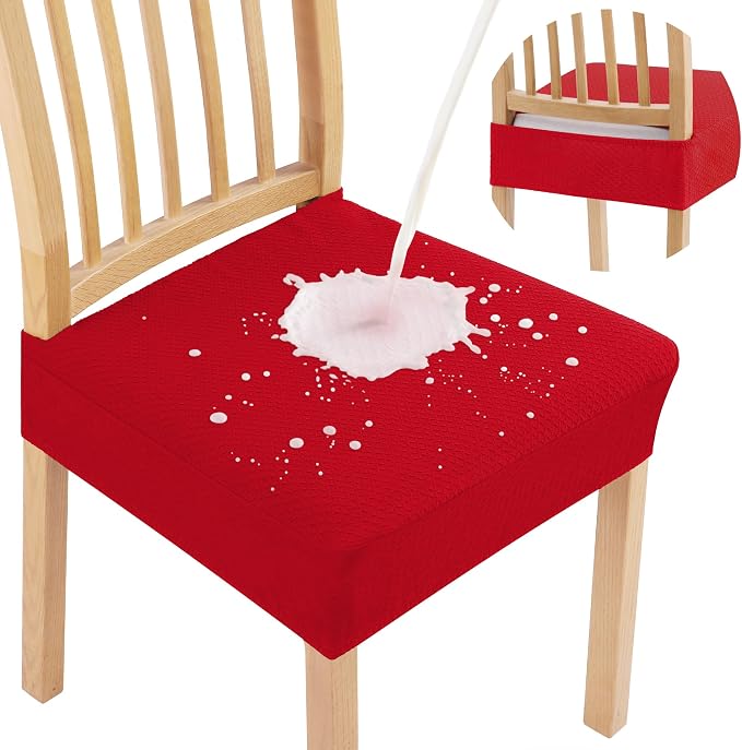Smiry Waterproof Seat Covers for Dining Room Chairs, No Rear Covers | Stretch by Smiry