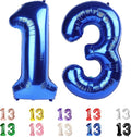 13 Balloon Numbers Foil 40Inch for 13 31 Birthday Decorations, Dark Blue | 40In by Mluchee