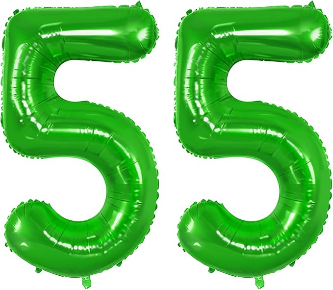 Number 55 Balloons for 55th Birthday Party Decorations, 0-100 Large No.55 by Joycard