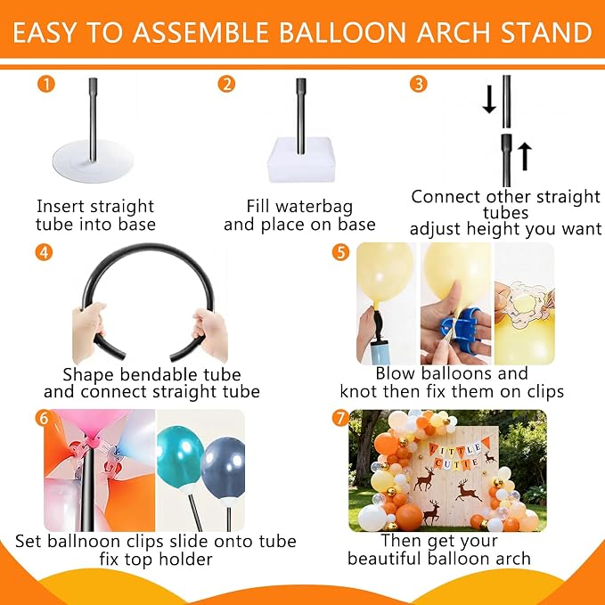 Balloon Arch Kit Stand for Birthday Decoration 8.2FT & 6FT | Black Adjustable - Image 4