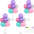 4 Sets Pink Purple Blue Teal Yellow Balloons Stand by ZyloonDecoration
