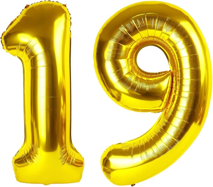 Numbers 18 Balloon 40Inch Gold Balloons by Argthjy
