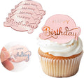 20pcs Pink Birthday Cupcake Toppers Acrylic Cake Picks by Wolpark