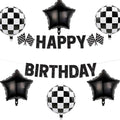 Race Car Theme Party Decorations Set Checkered Happy Birthday Banner Race Car by BIEUFBJI