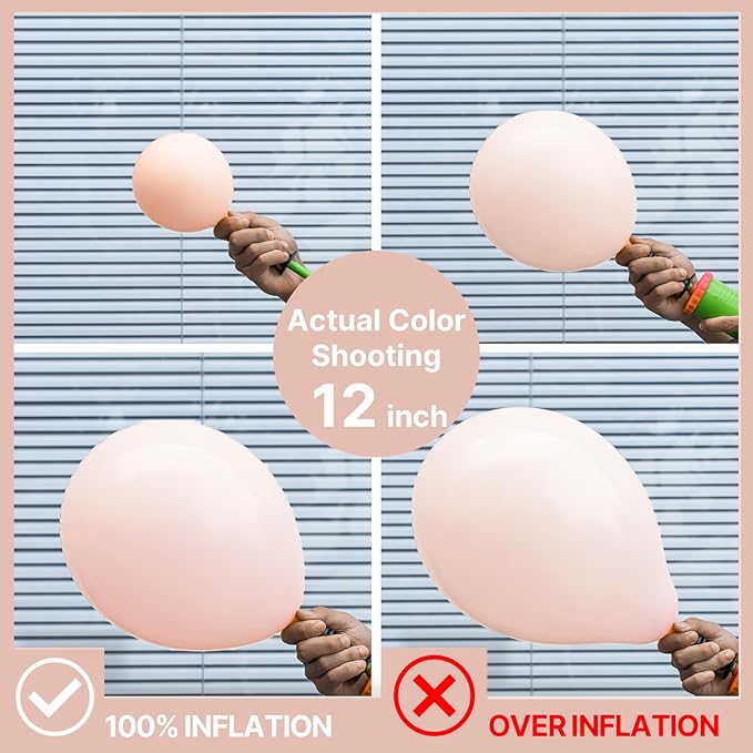 PartyWoo Pastel Orange Balloons 127pcs Light Pale Orange Peach Color | - Image 3