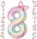 40 Inch Rainbow Number 8 Balloon Giant Foil Mylar Birthday Party Decor | by TNCDJKPA
