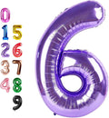 Number Balloons Purple 6 Balloon 40 inch by Enyeopd