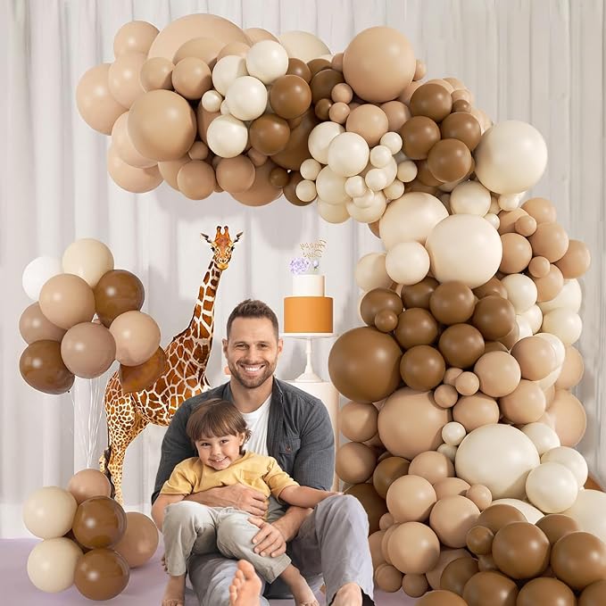 140Pcs Netural Balloon Garland Arch Kit, 5 10 12 18inch Brown Beige Nude Tan - Image 5